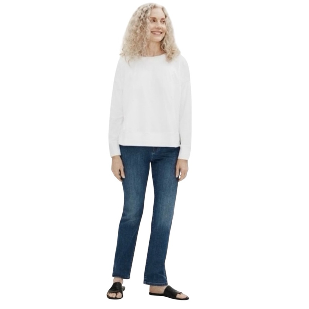 Eileen Fisher Organic Cotton Straight Leg Casual Denim Jeans Women’s 8 - Picture 4 of 13
